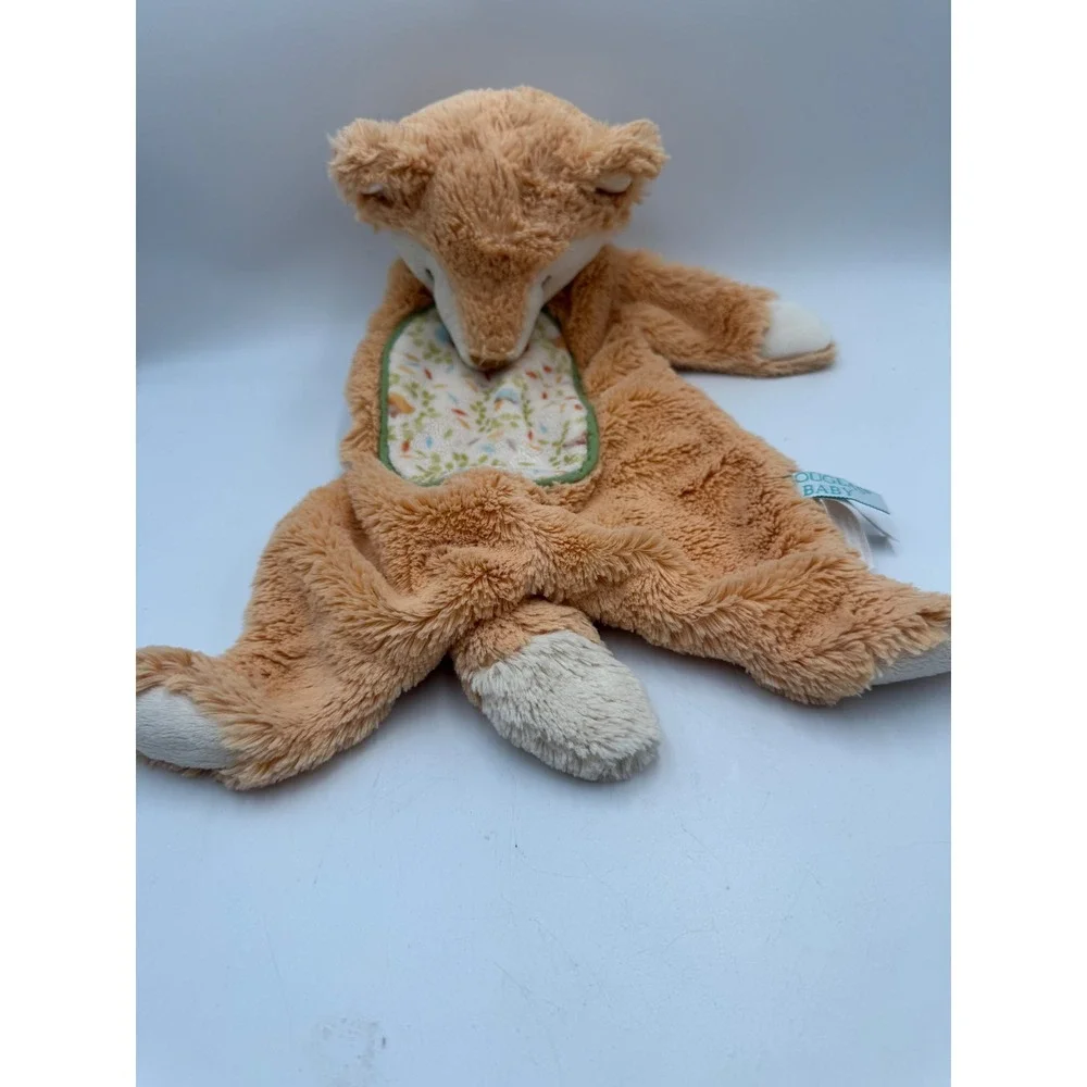 Douglas Baby Fox Snuggler Lovey Plush‎ Forest Mushroom Print Orange Cream